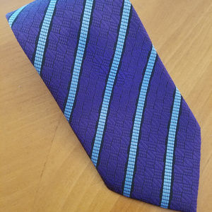 Ermenegildo Zegna Necktie Purple with Blue Stripes